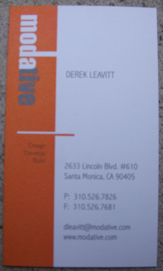architects business card
