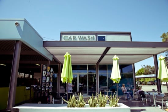 modern car wash waiting area
