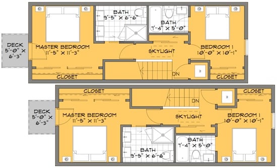 Skinny Solution For Small House Floor Plans, Small Narrow House Floor Plans