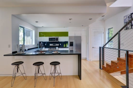 small lot subdivision modern kitchen bar
