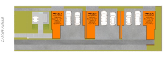 three home small lot site plan modern infill cardiff cubes