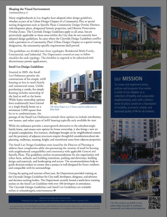 LA City Planning Newsletter Artis Modative