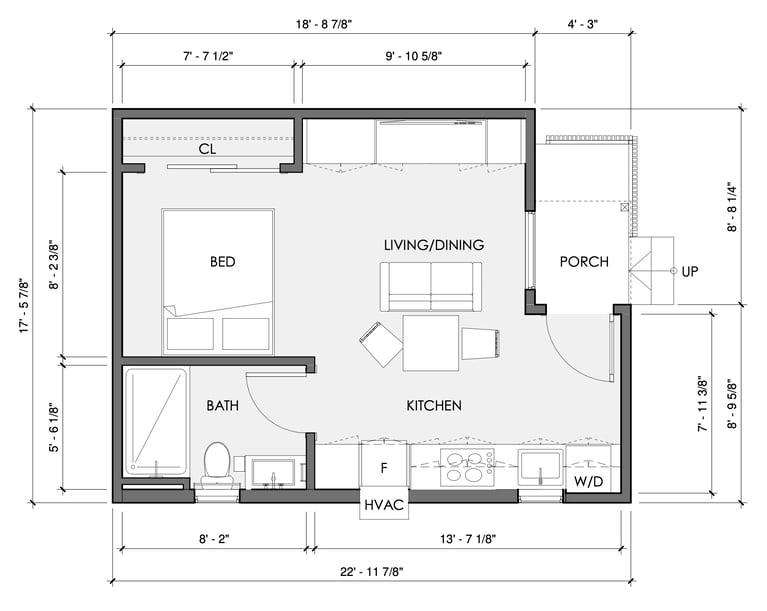 United Dwelling STUDIO ADU Floor Plan